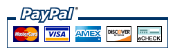 Check out with VISA, MasterCard, Amex, Discover OR PayPal